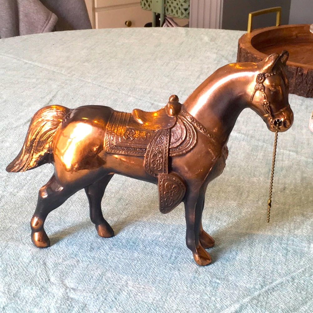 Vintage Carnival Copper Metal Horse